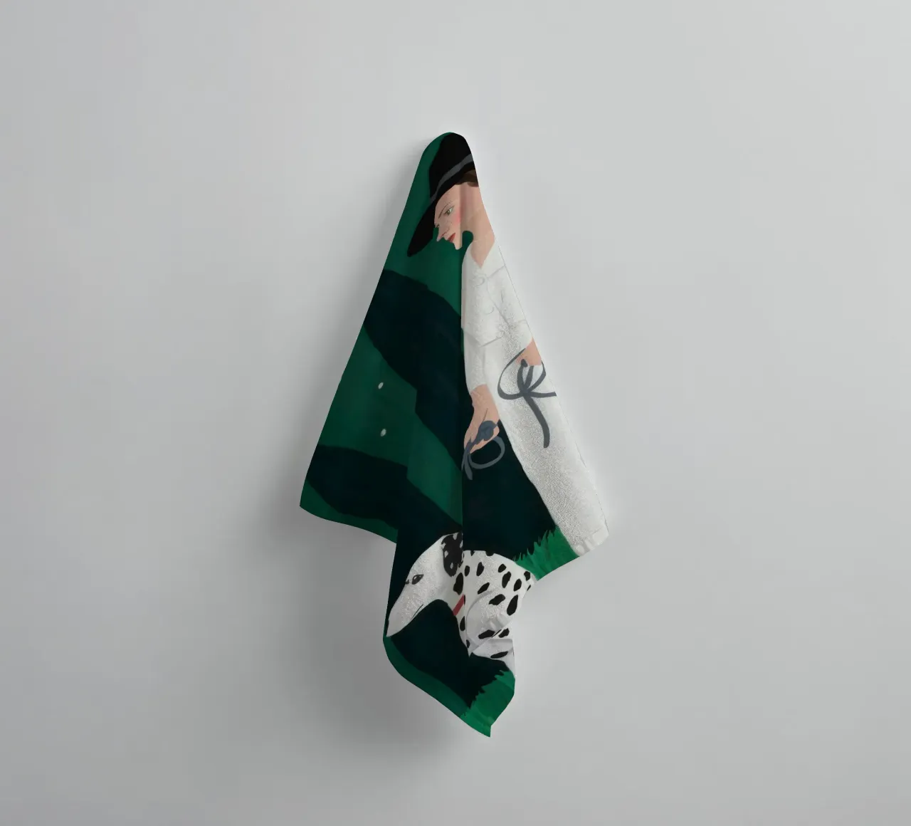 Elegant Dalmatian Stroll towel by Solar Paint