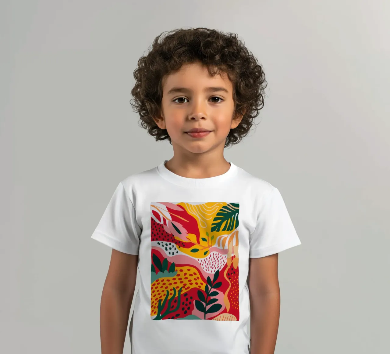 Collage di foglie infuocate t-shirt bambini da Solar Paint