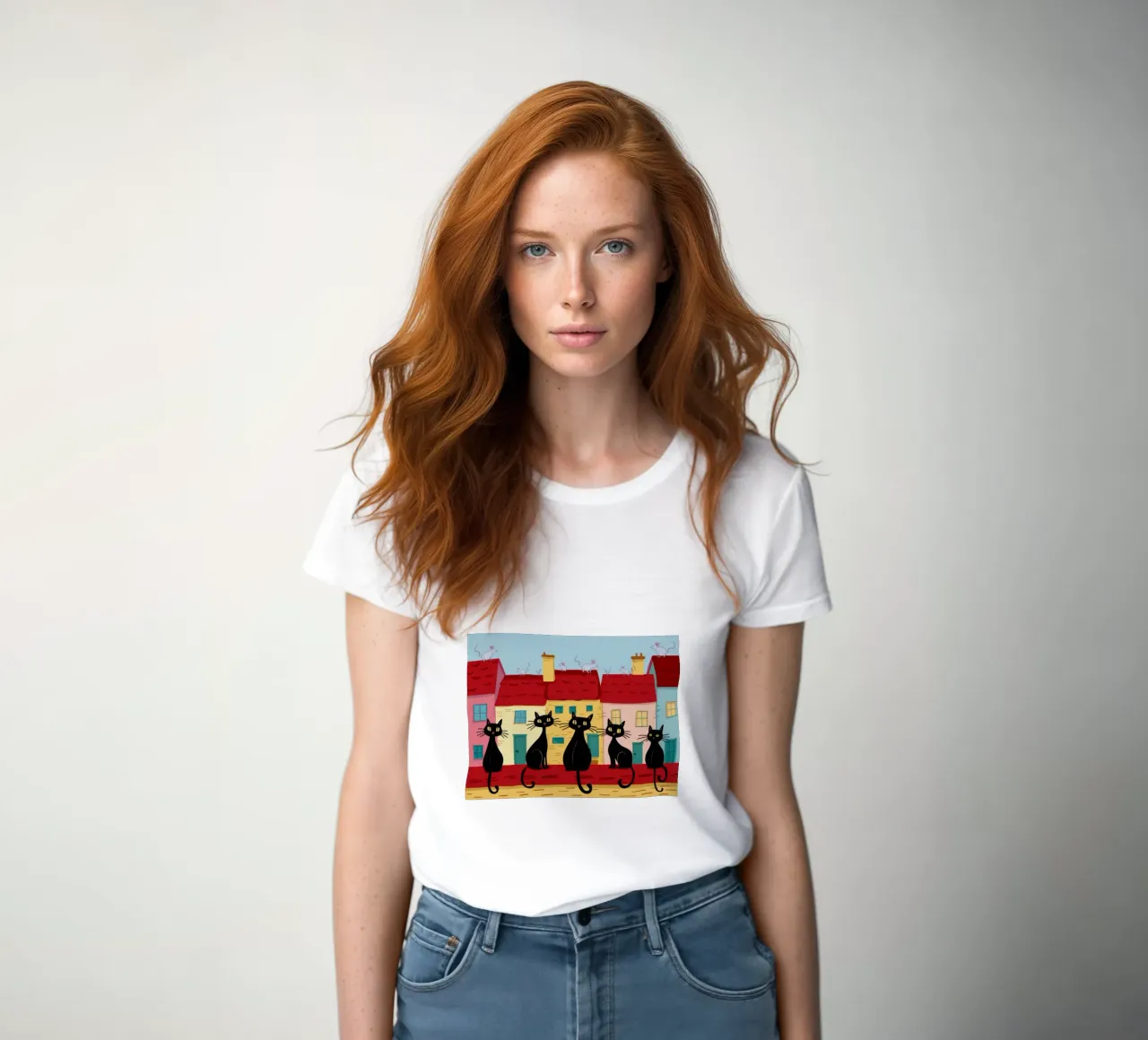 Gatti sul tetto t-shirt da donna da Veil Maya