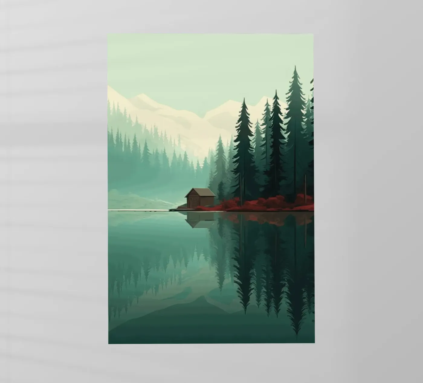 pine trees reflection backlit folie van Histrol