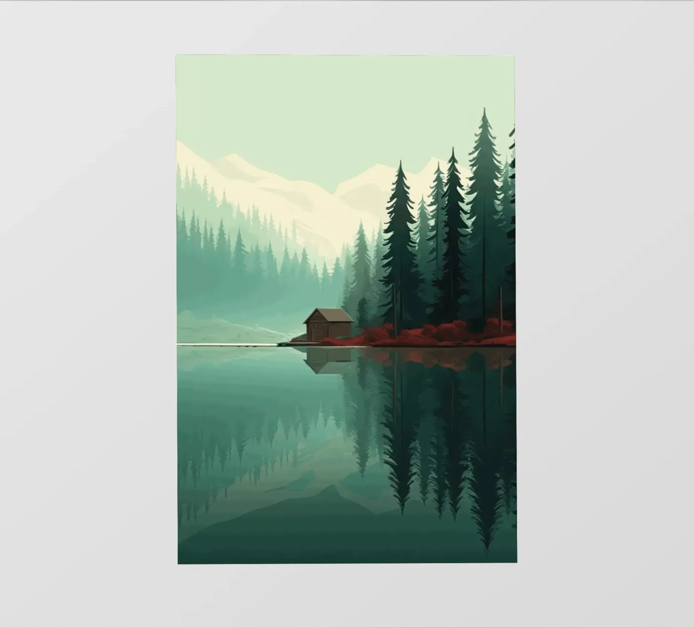 pine trees reflection backlit folie van Histrol
