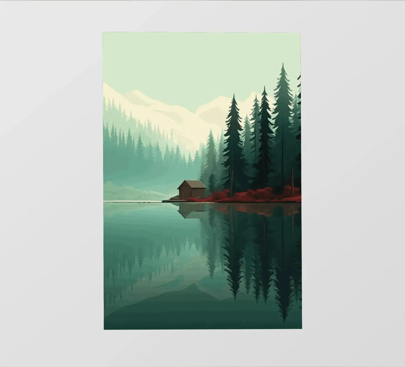 pine trees reflection backlit film by Histrol