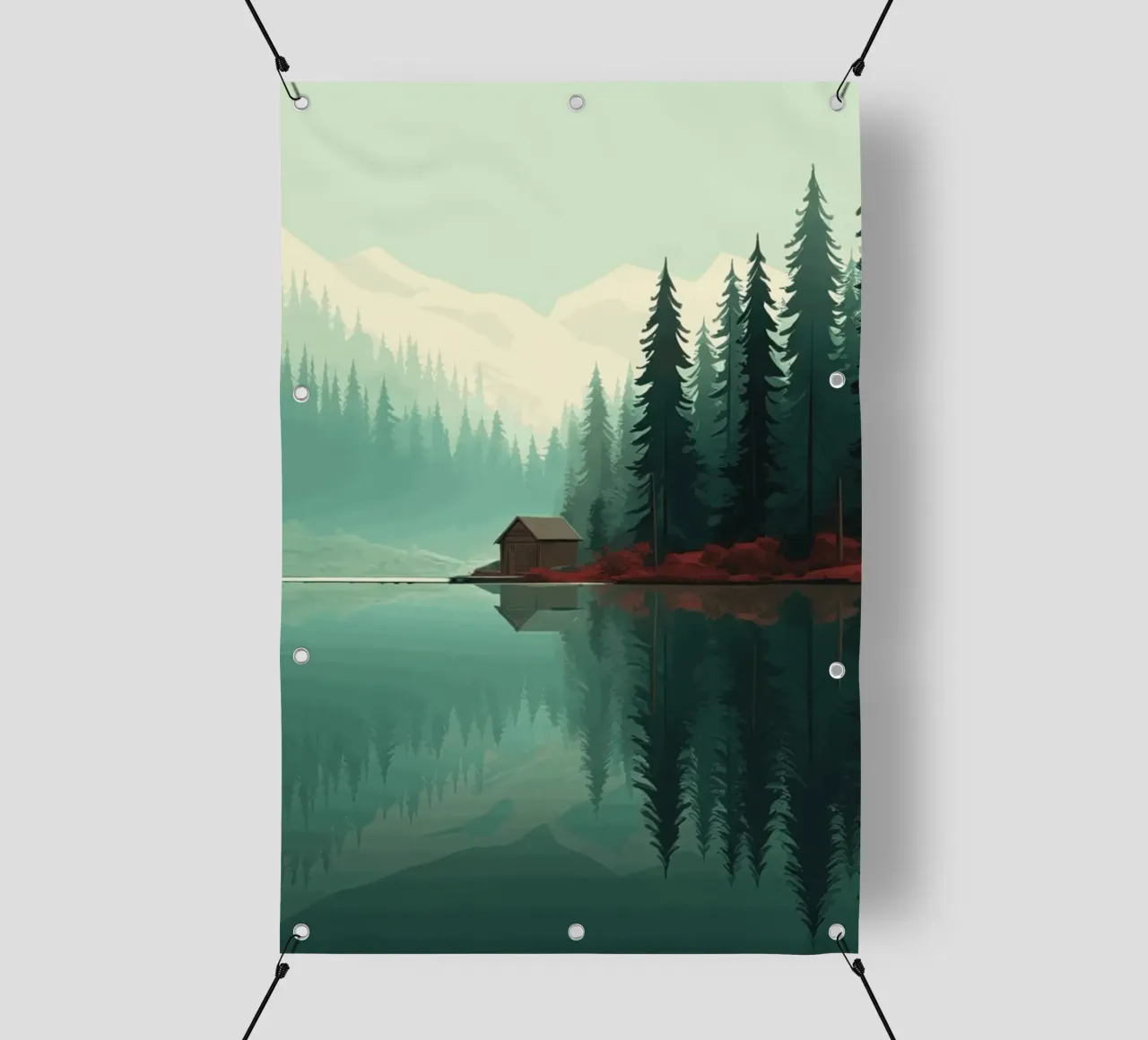 pine trees reflection telo in pvc da Histrol