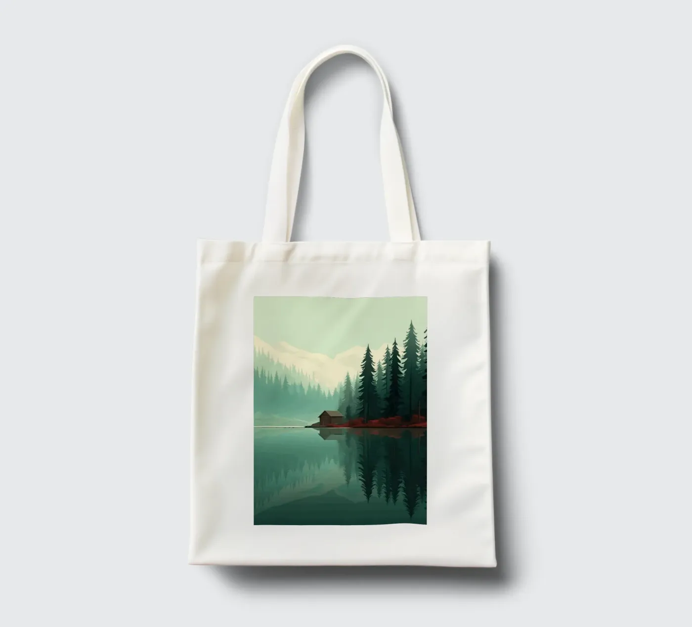 pine trees reflection tote bag by Histrol