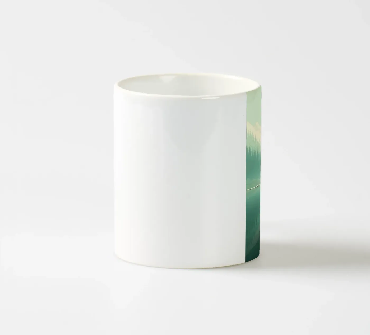 pine trees reflection ceramic mug by Histrol