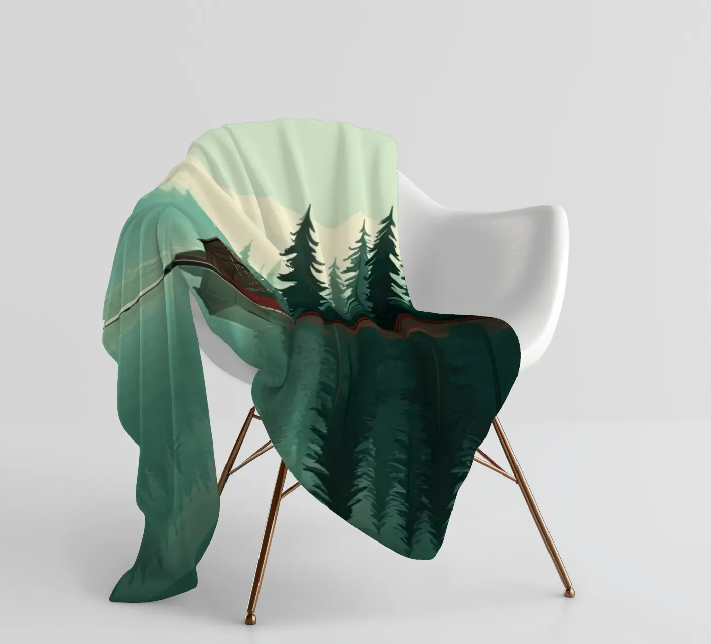 pine trees reflection fleecedeken van Histrol