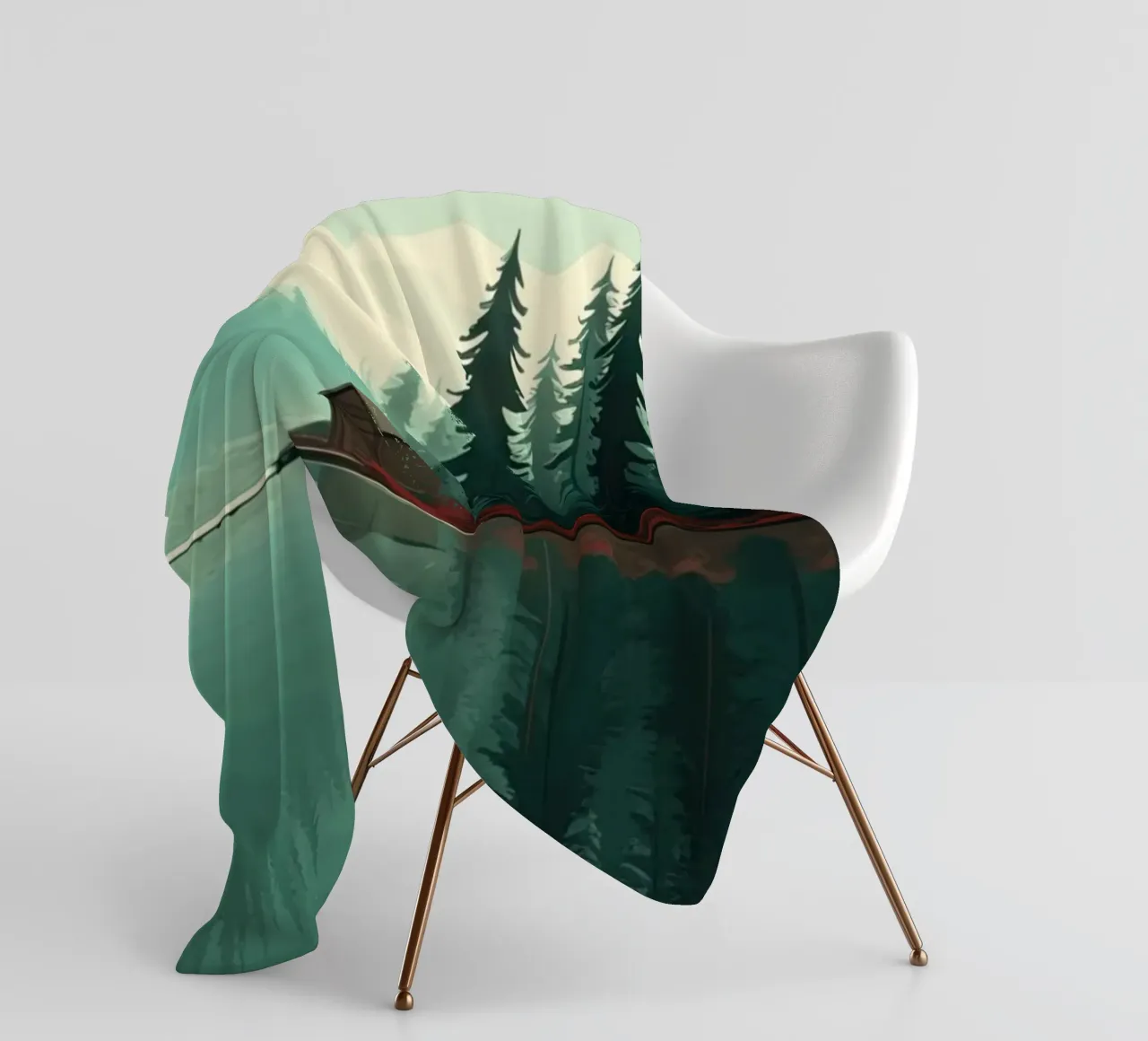 pine trees reflection coperta in pile da Histrol