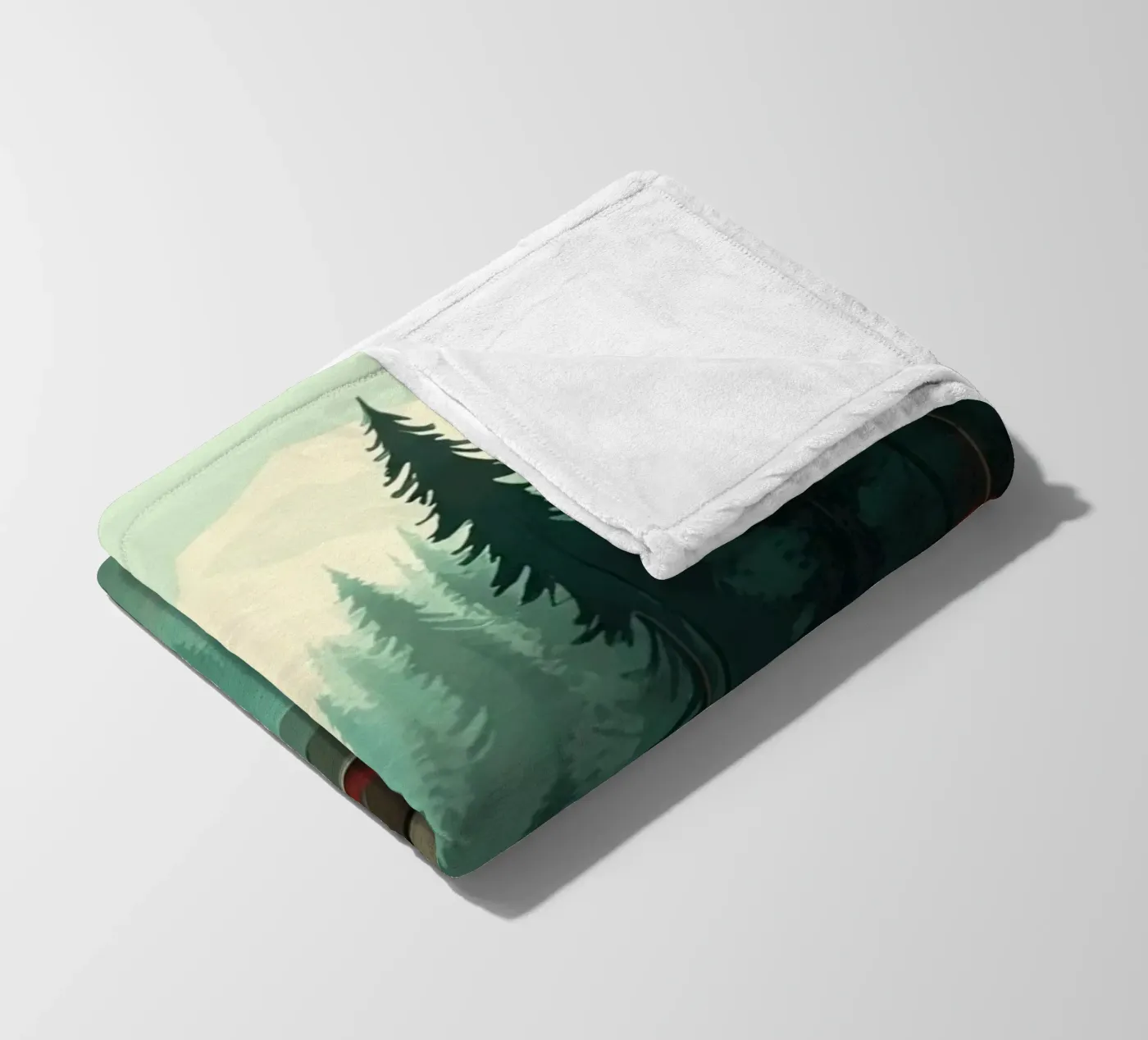 pine trees reflection plaid polaire de Histrol