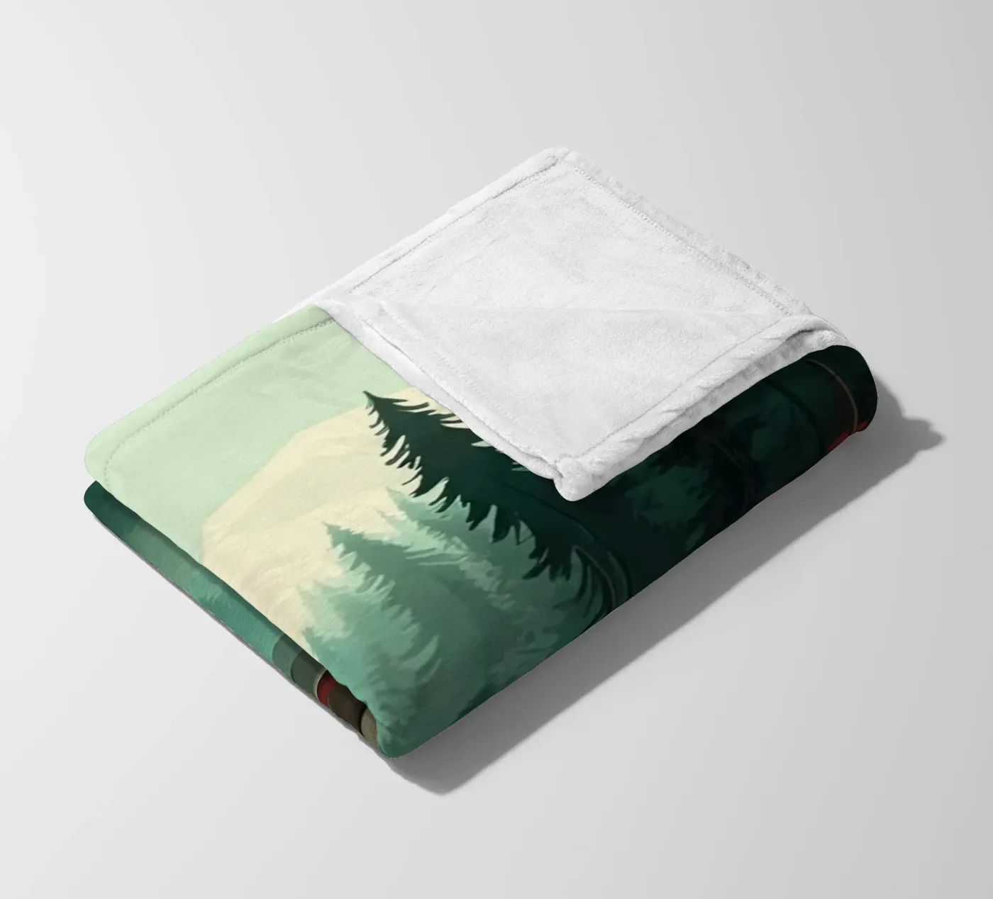 pine trees reflection plaid polaire de Histrol