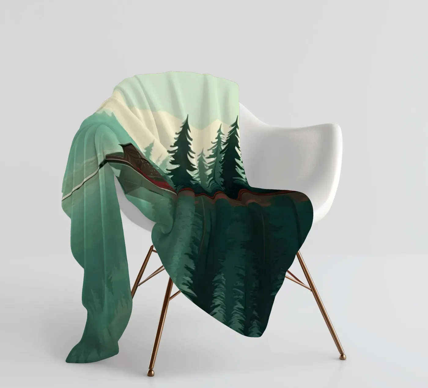 pine trees reflection fleecedeken van Histrol