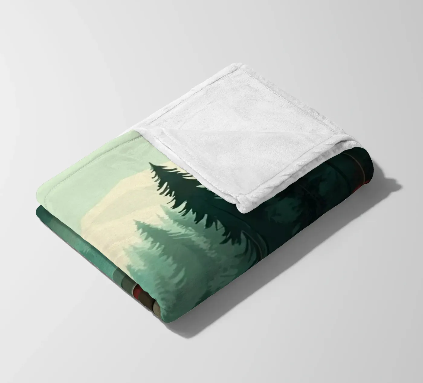 pine trees reflection plaid polaire de Histrol