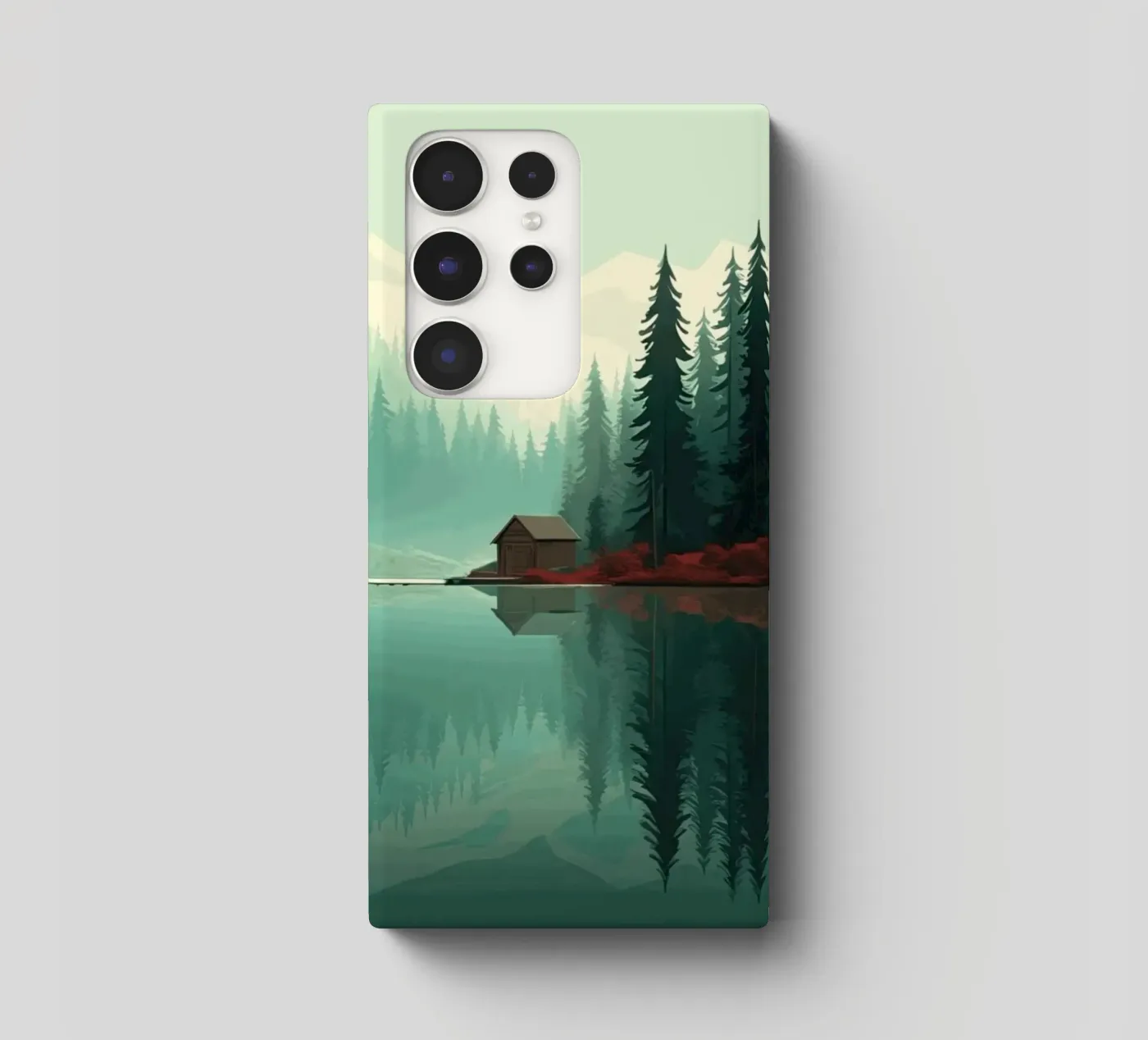 pine trees reflection cover samsung da Histrol