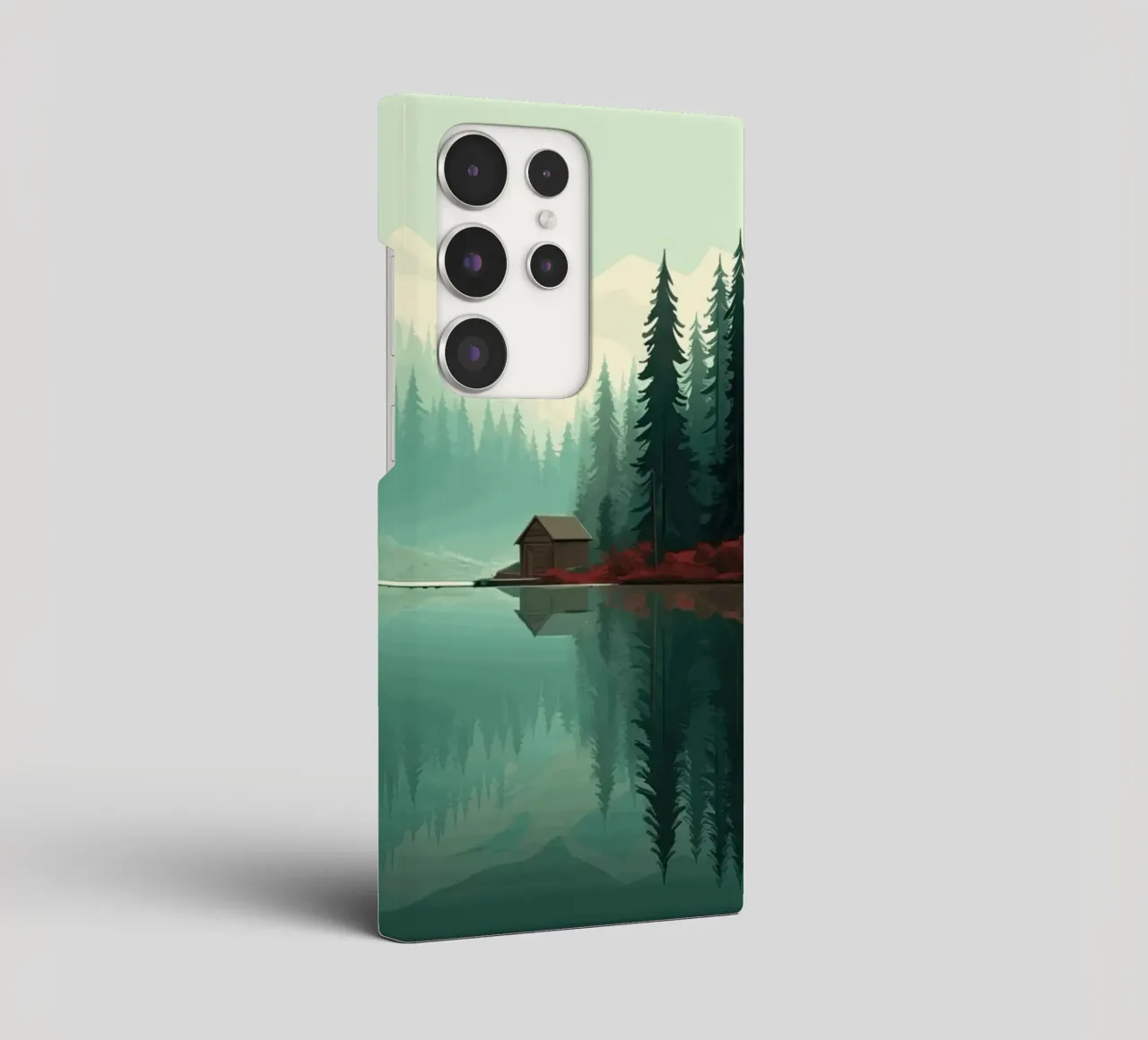 pine trees reflection cover samsung da Histrol