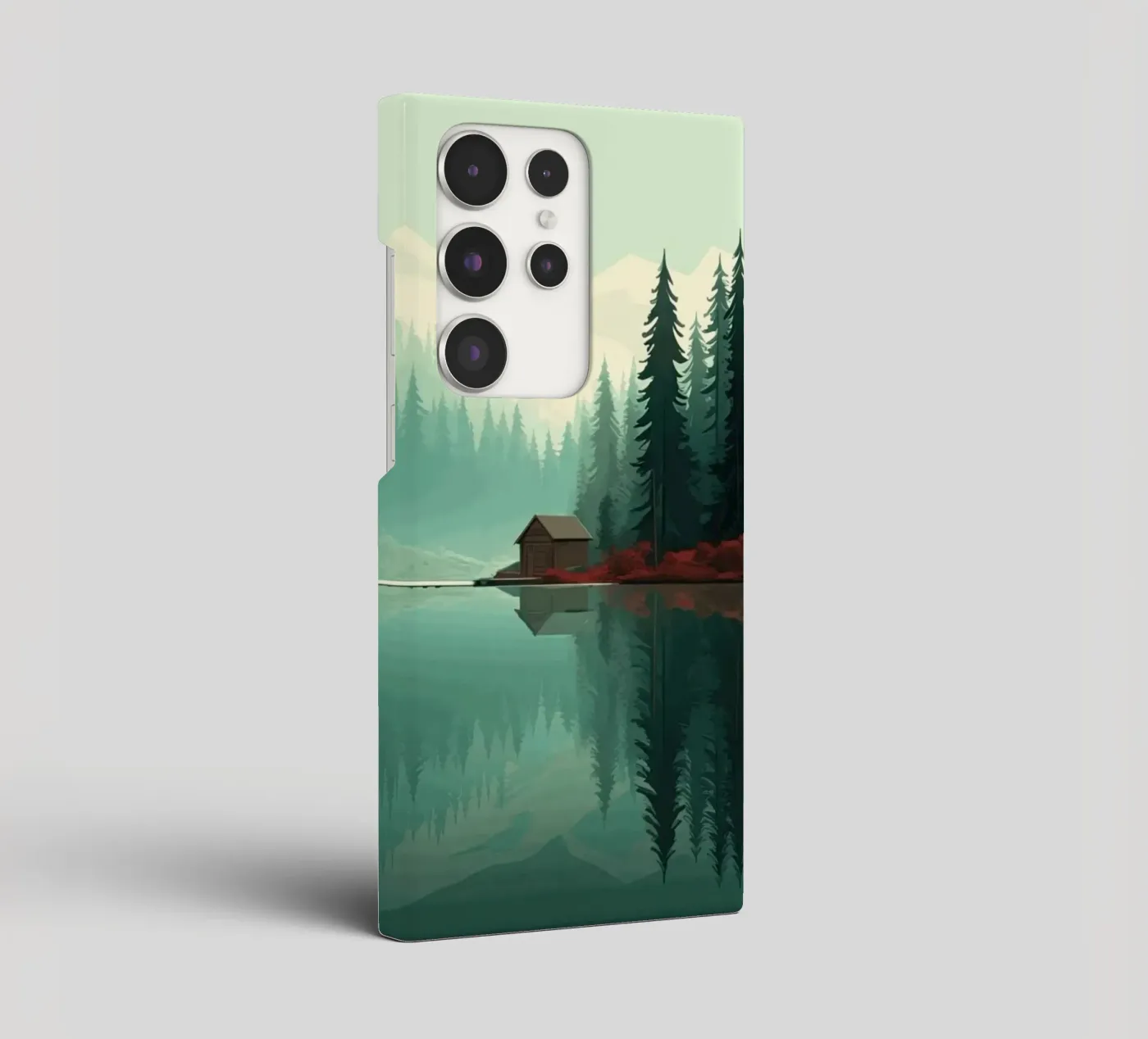 pine trees reflection cover samsung da Histrol