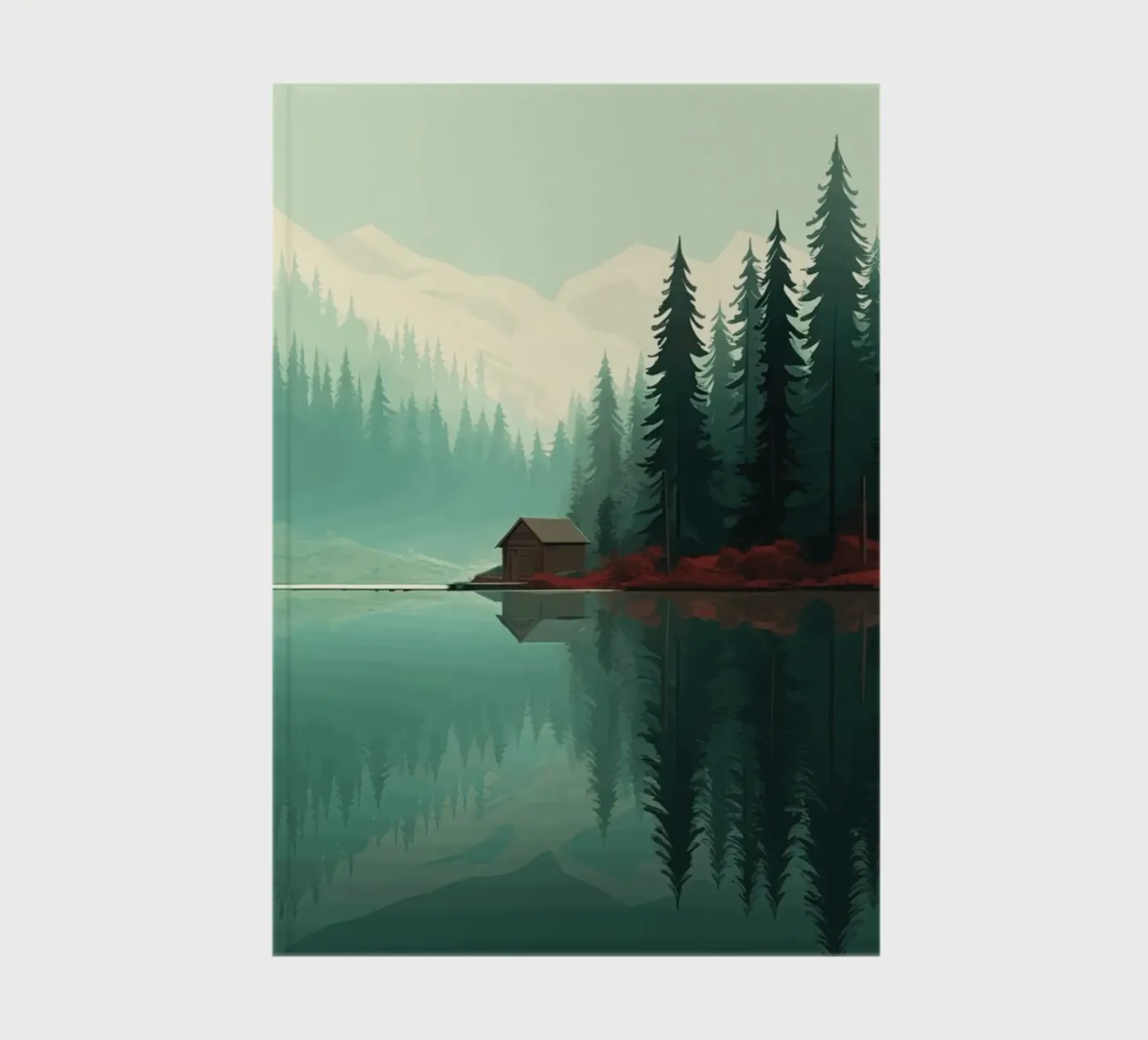 pine trees reflection notebook by Histrol