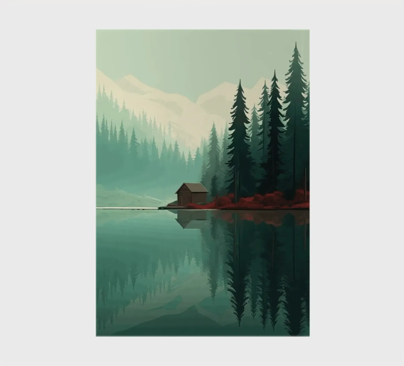 pine trees reflection notebook by Histrol