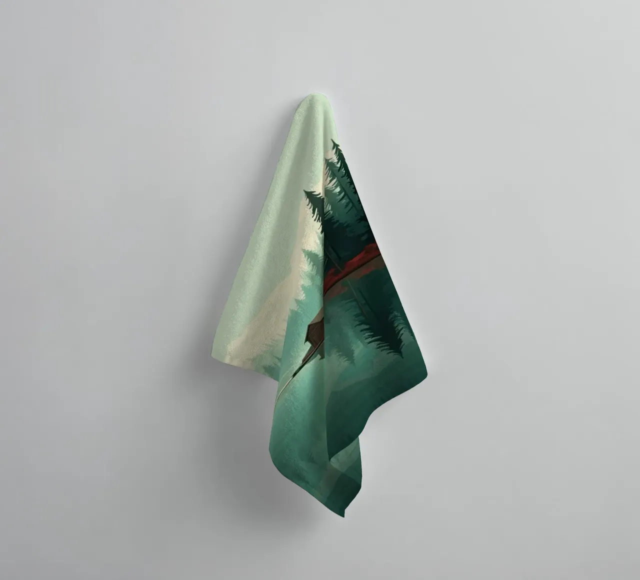 pine trees reflection towel by Histrol