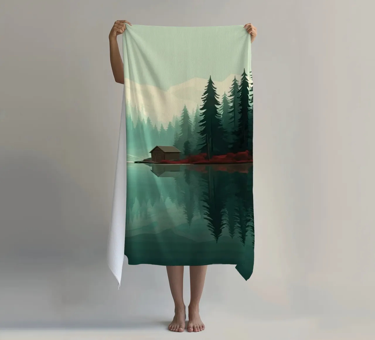 pine trees reflection telo mare da Histrol