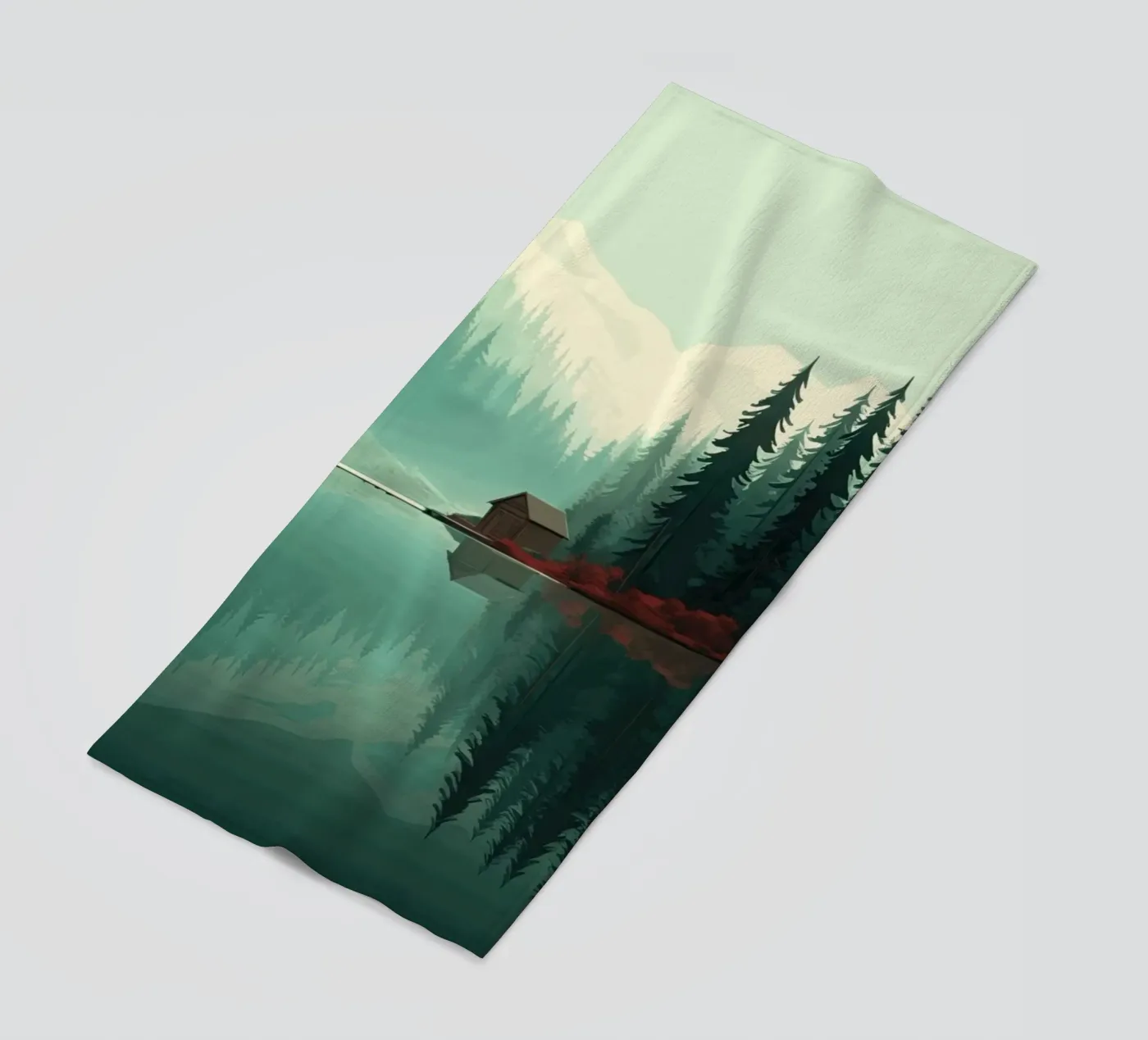 pine trees reflection strandhanddoek van Histrol