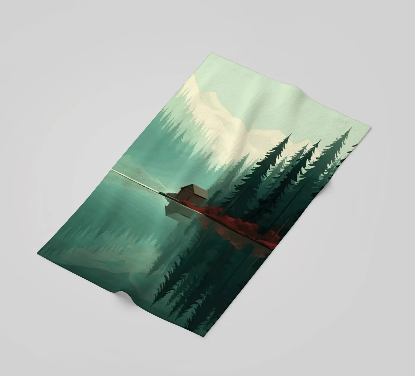 pine trees reflection strandhanddoek van Histrol