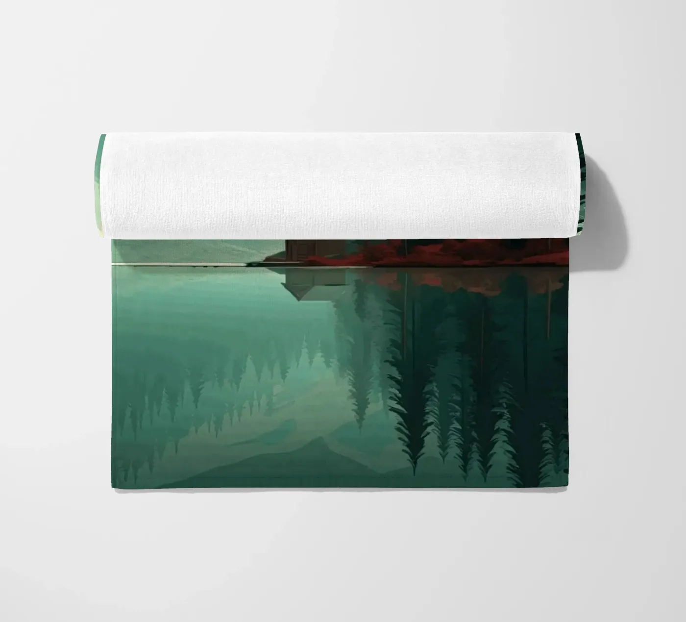pine trees reflection strandhanddoek van Histrol