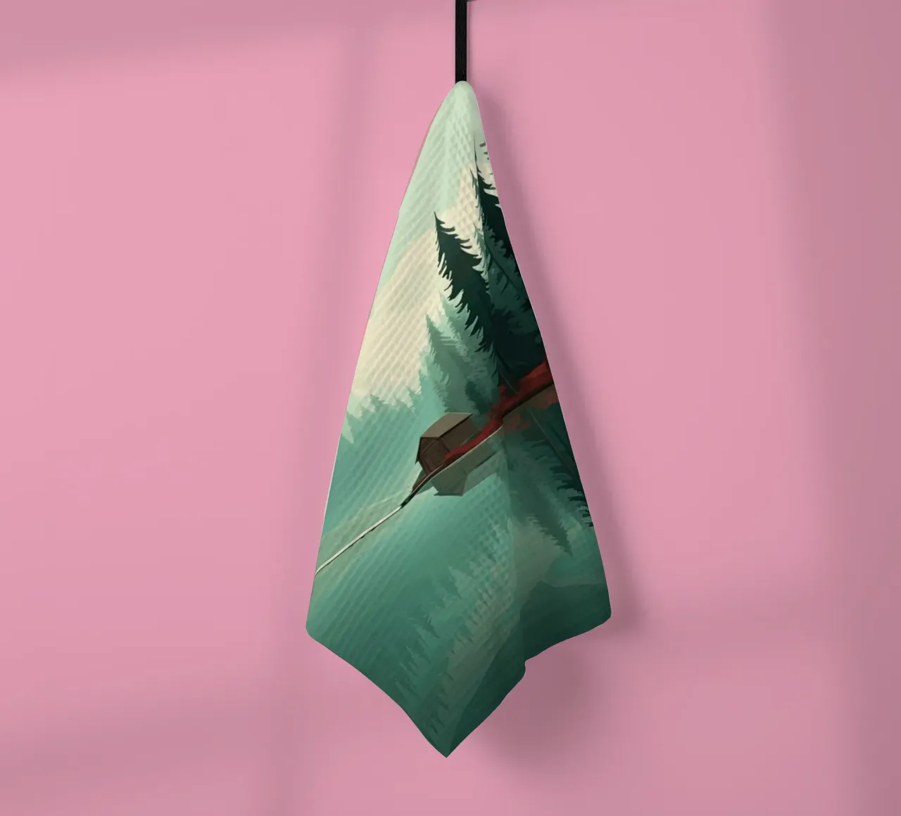 pine trees reflection torchon de Histrol