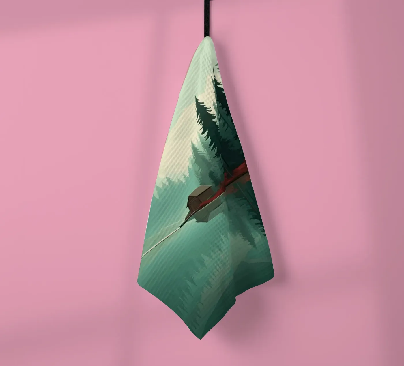 pine trees reflection Geschirrtuch von Histrol