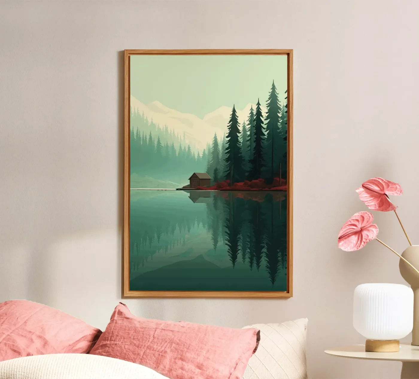 pine trees reflection forex-plaat van Histrol
