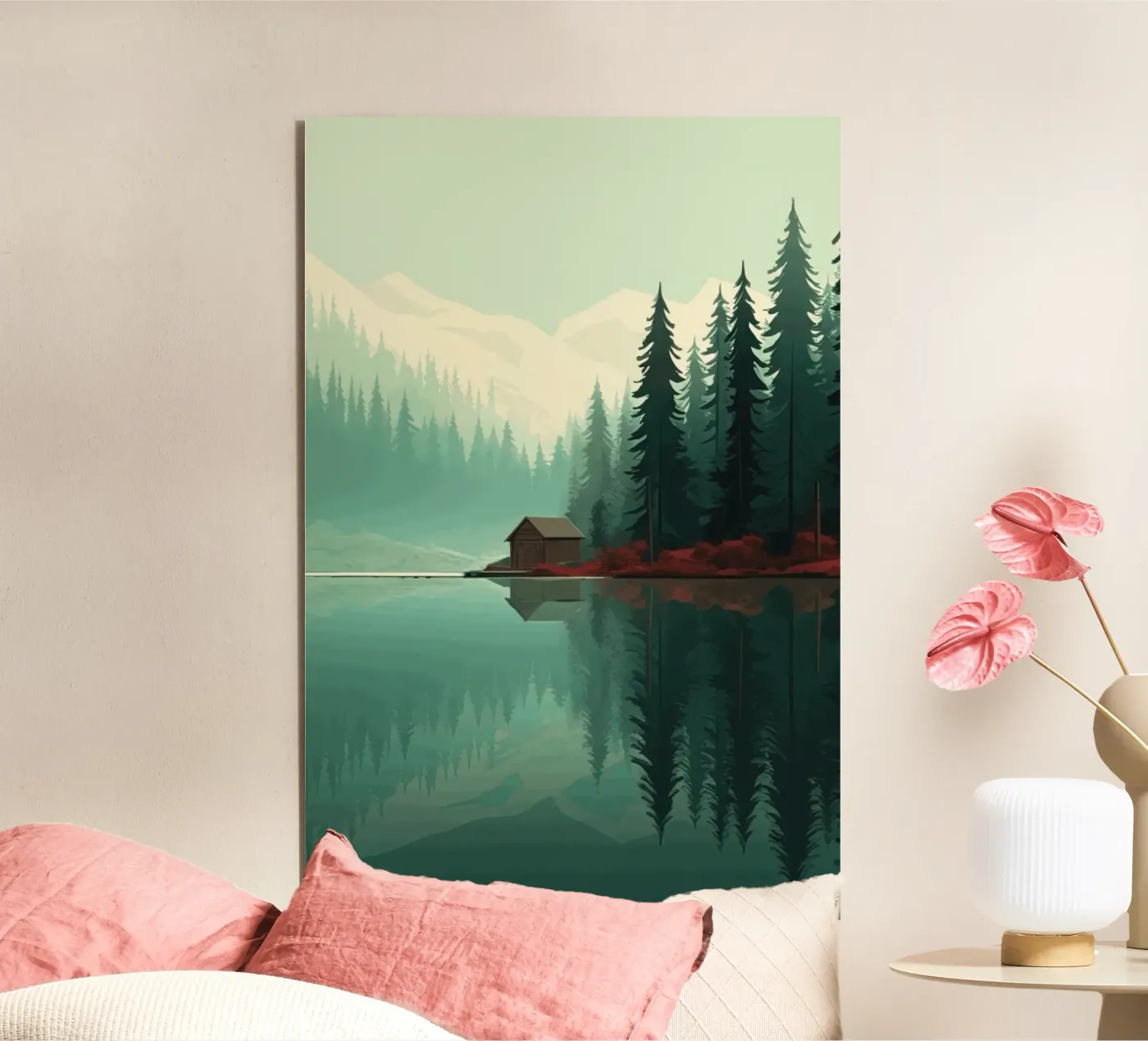 pine trees reflection forex-plaat van Histrol