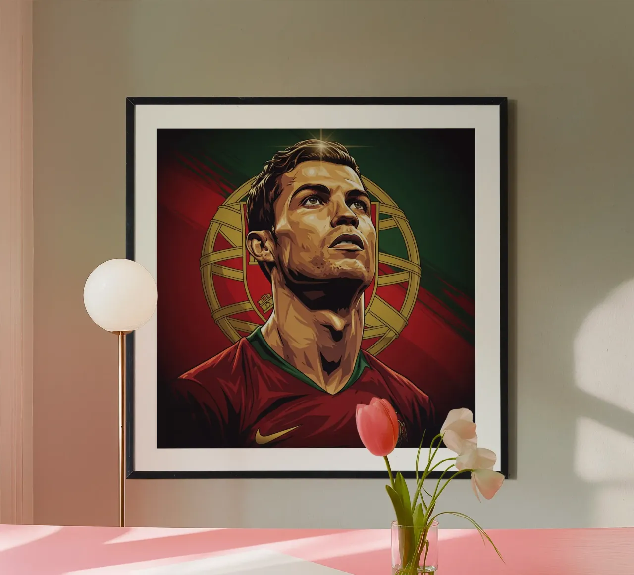 Cristiano Ronaldo - Portugal poster con telaio in plastica da Lembayung art