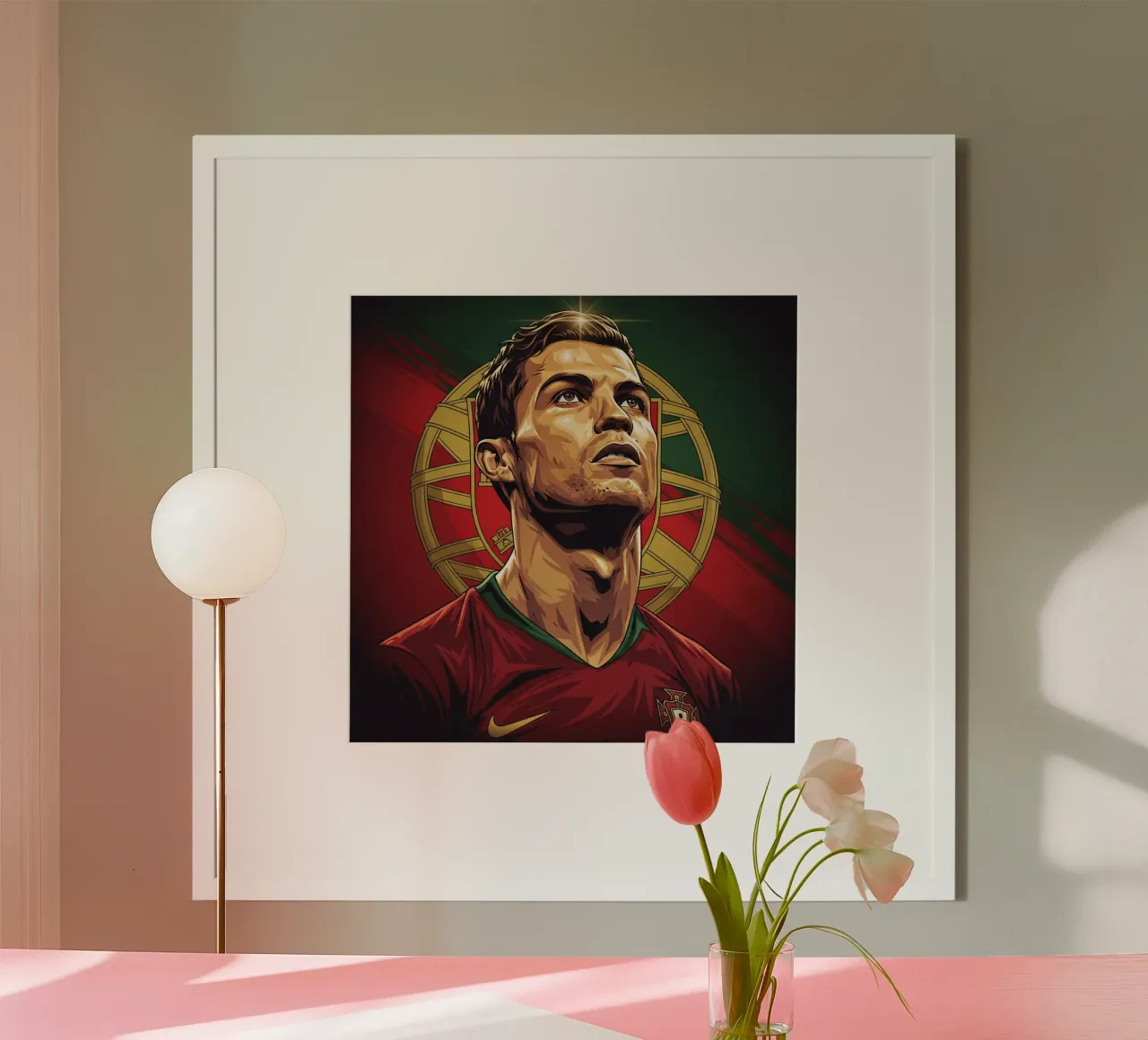 Cristiano Ronaldo - Portugal poster con telaio in plastica da Lembayung art