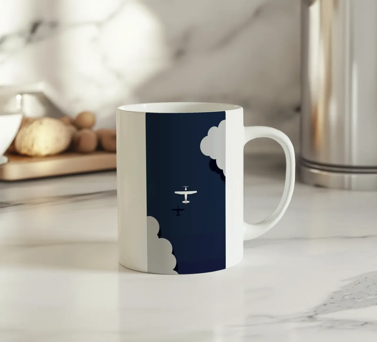 silhouette aircraft tazza in ceramica da prindy