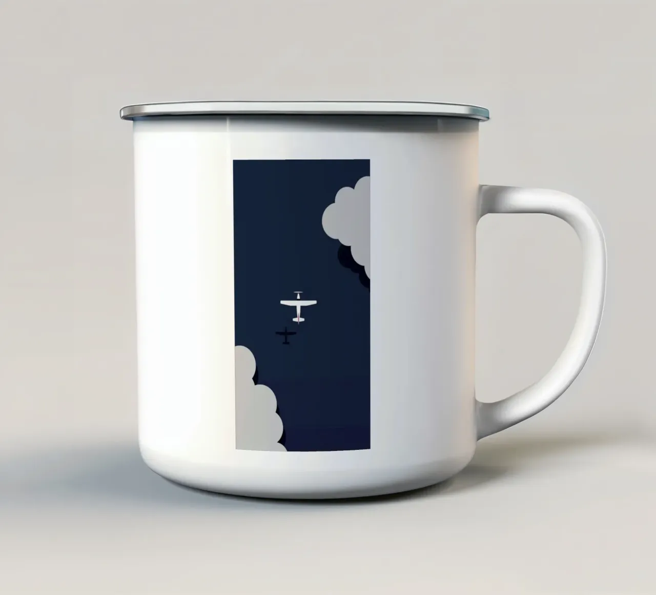 silhouette aircraft tazza in smalto da prindy