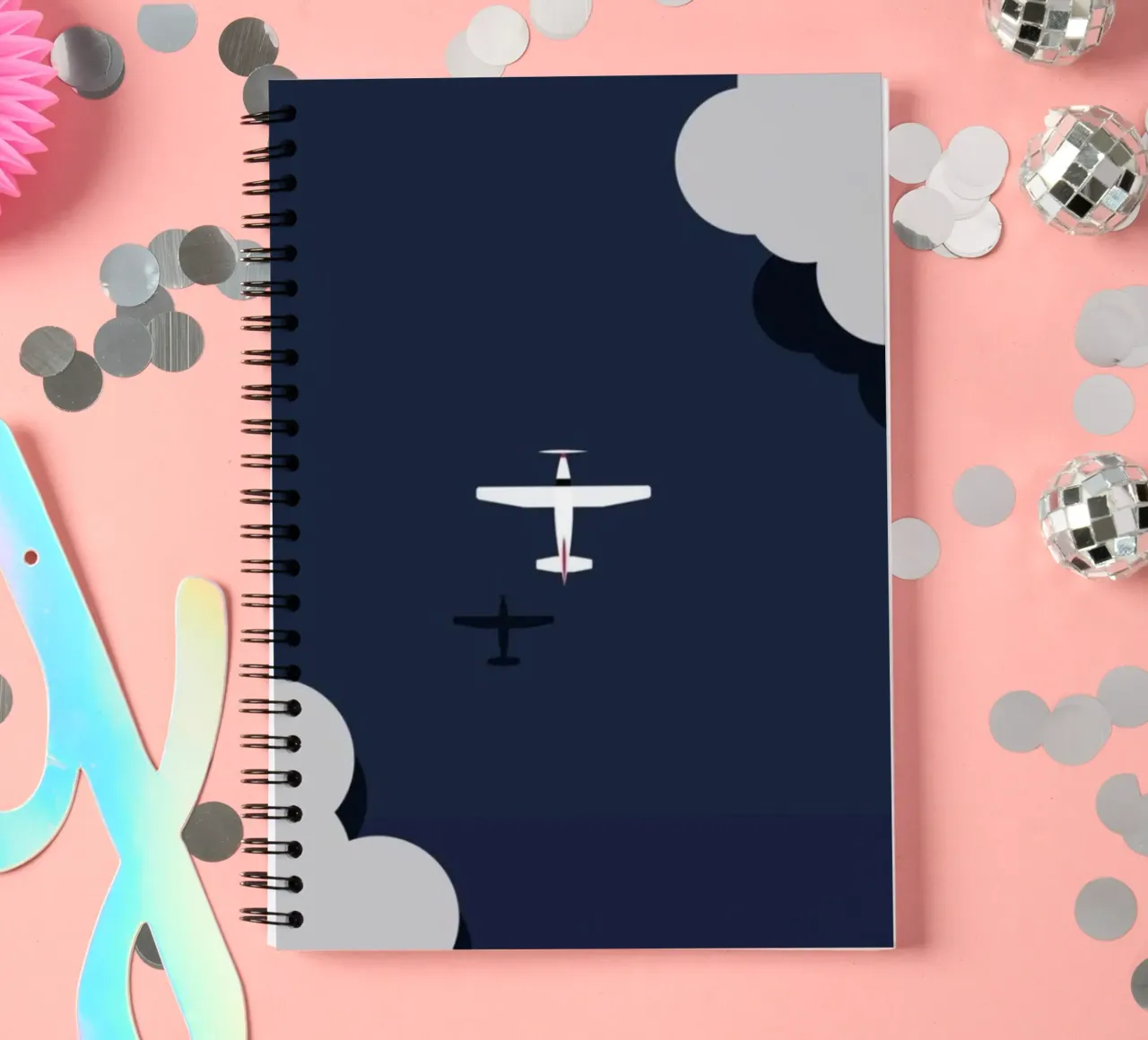 silhouette aircraft spiral notebook by prindy
