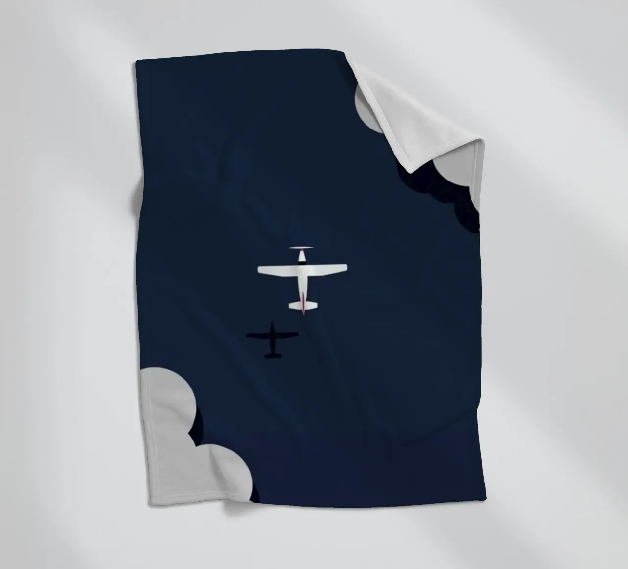 silhouette aircraft fleece blanket by prindy