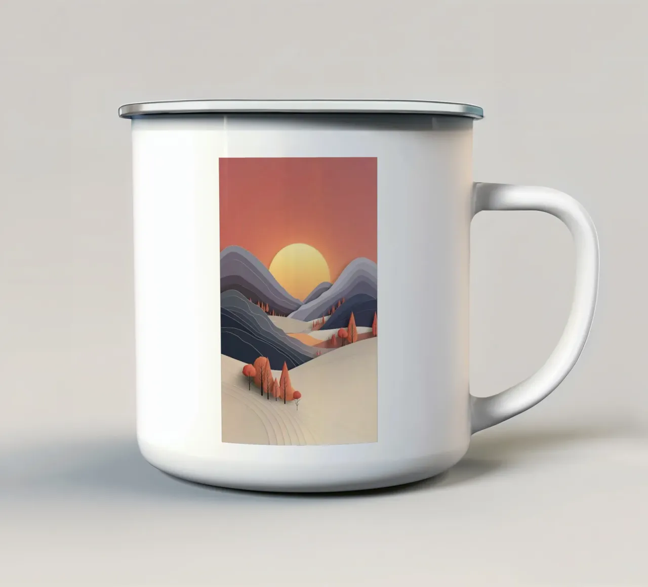 sunset autumn enamel mug by prindy