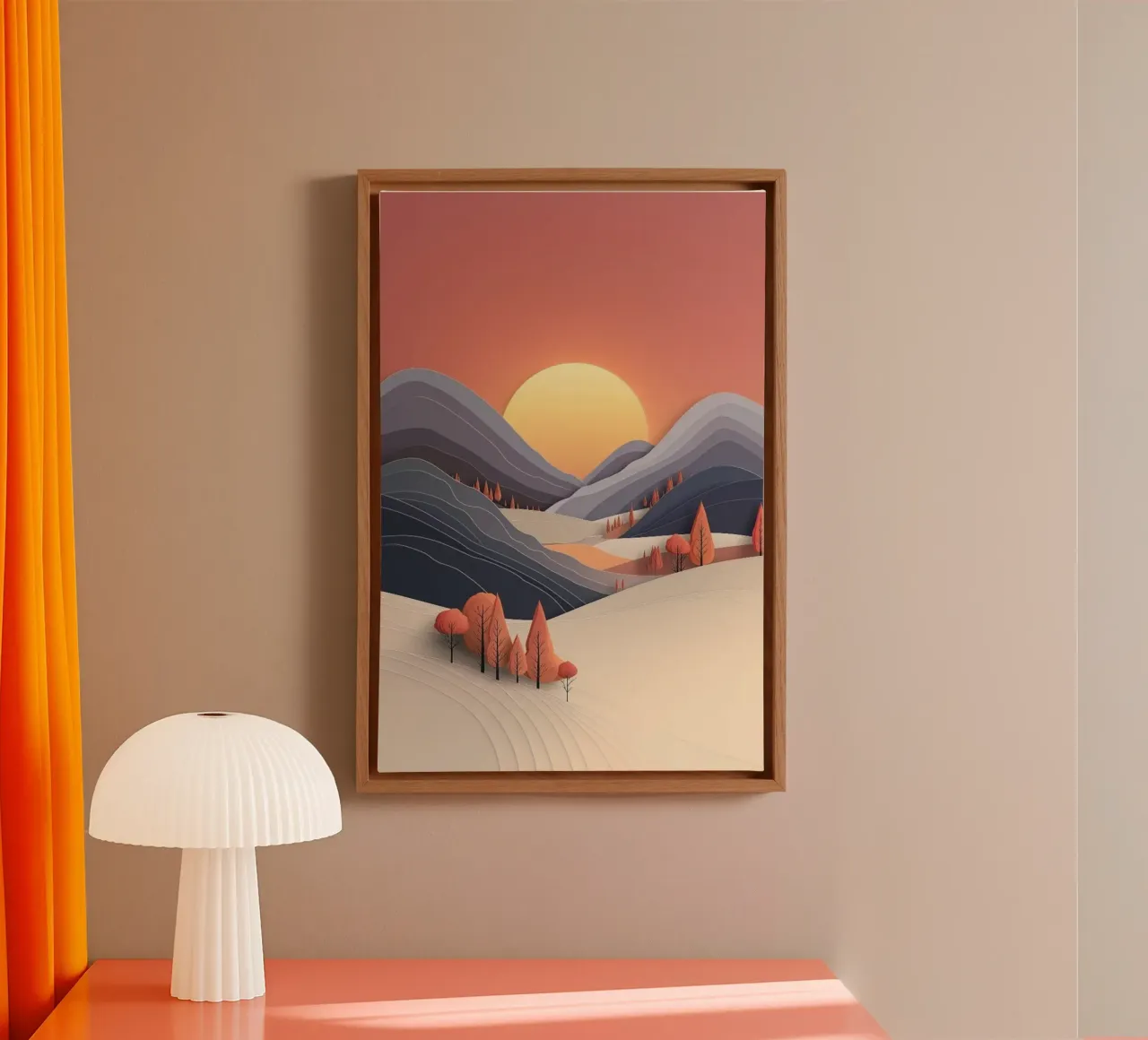 sunset autumn tela con Cornice a cassetta da prindy