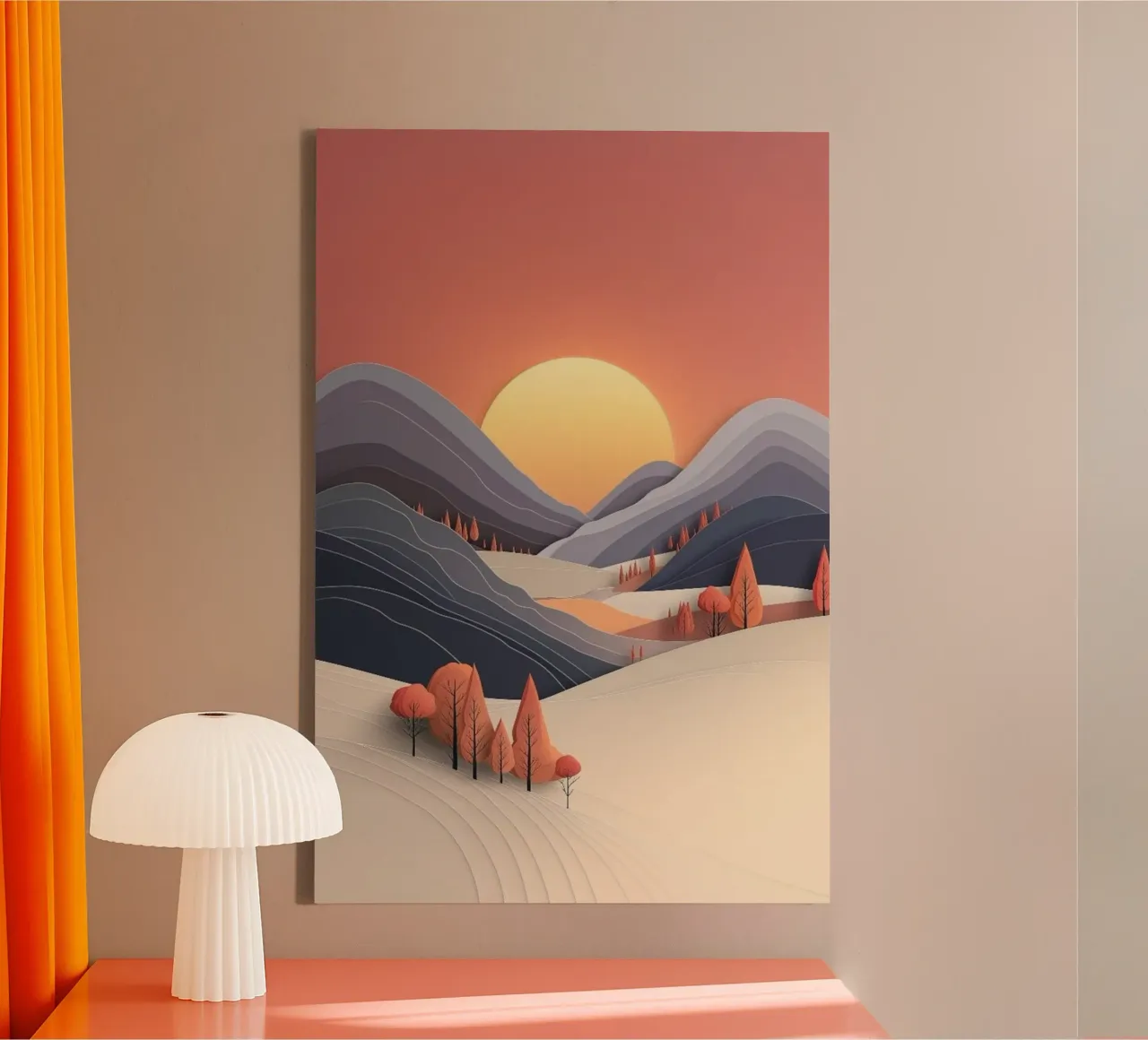 sunset autumn tela con Cornice a cassetta da prindy