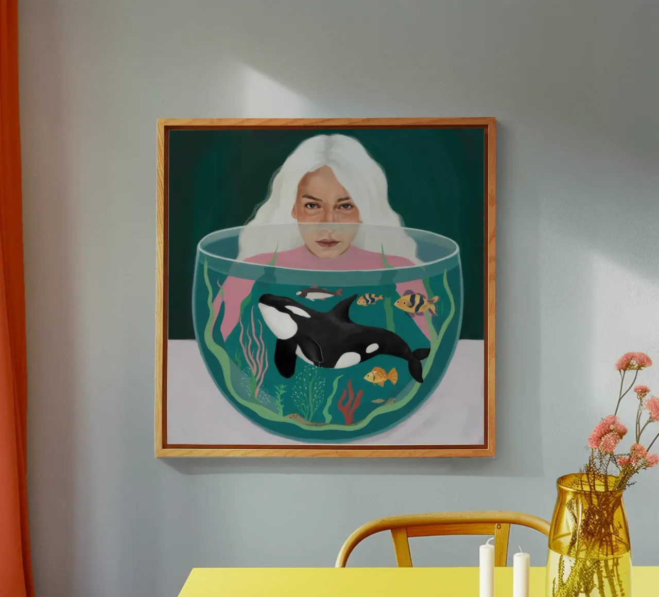 Surrealistische orka geest acryl van Solar Paint
