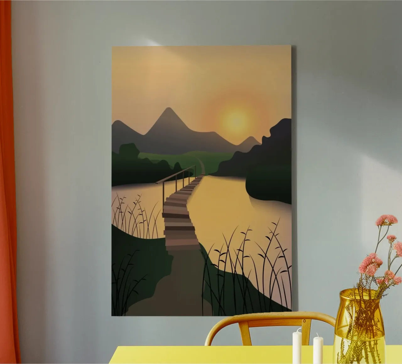 pathway reeds tela con Cornice a cassetta da Histrol