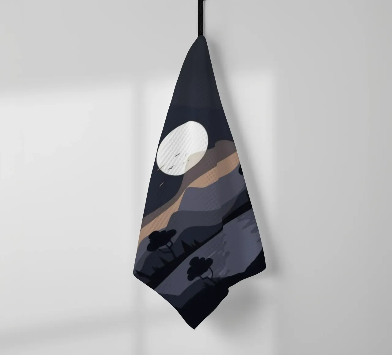 calm water darkness tea towel by prindy