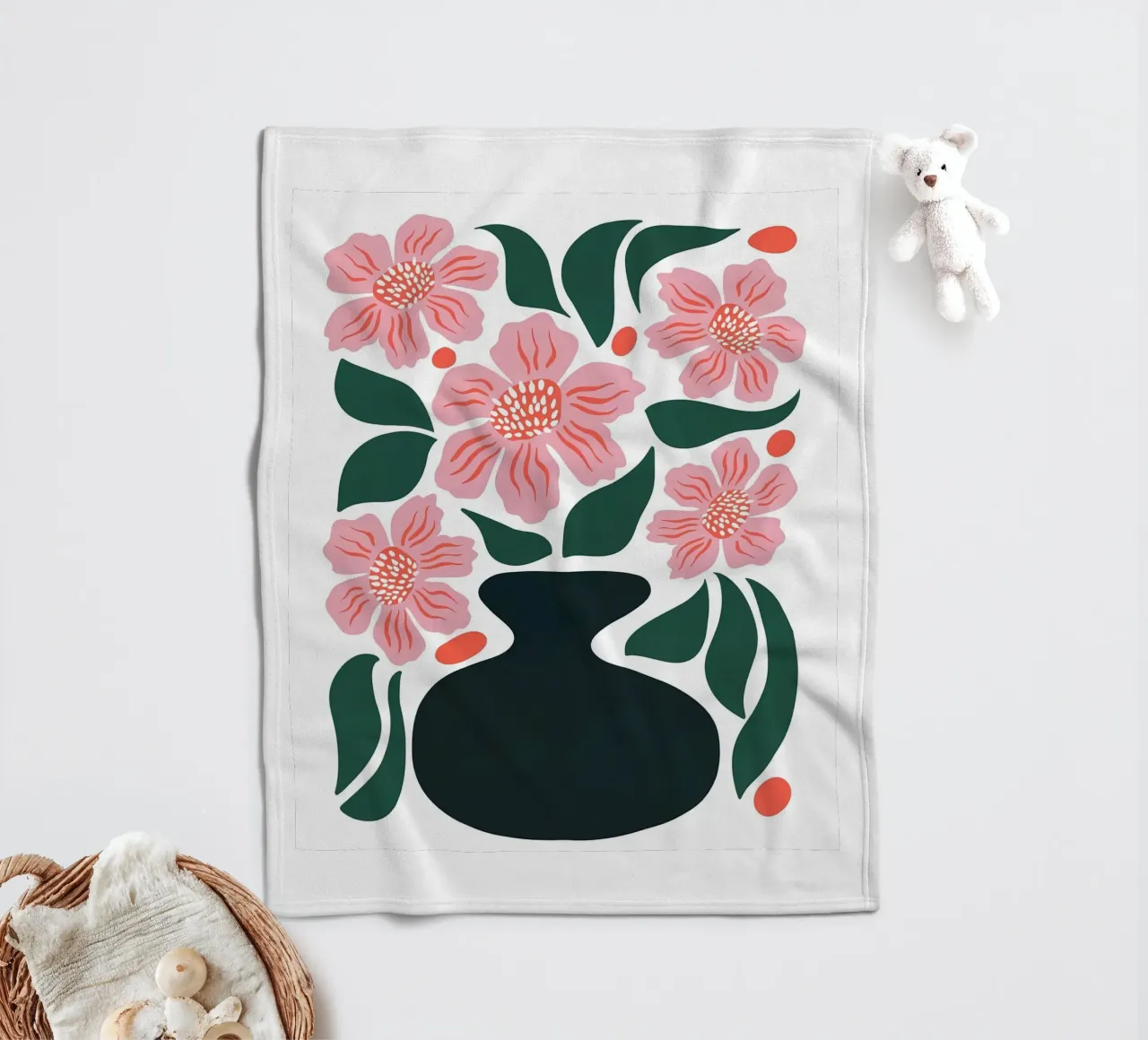 Vaso e fiori coperta in pile da Daron