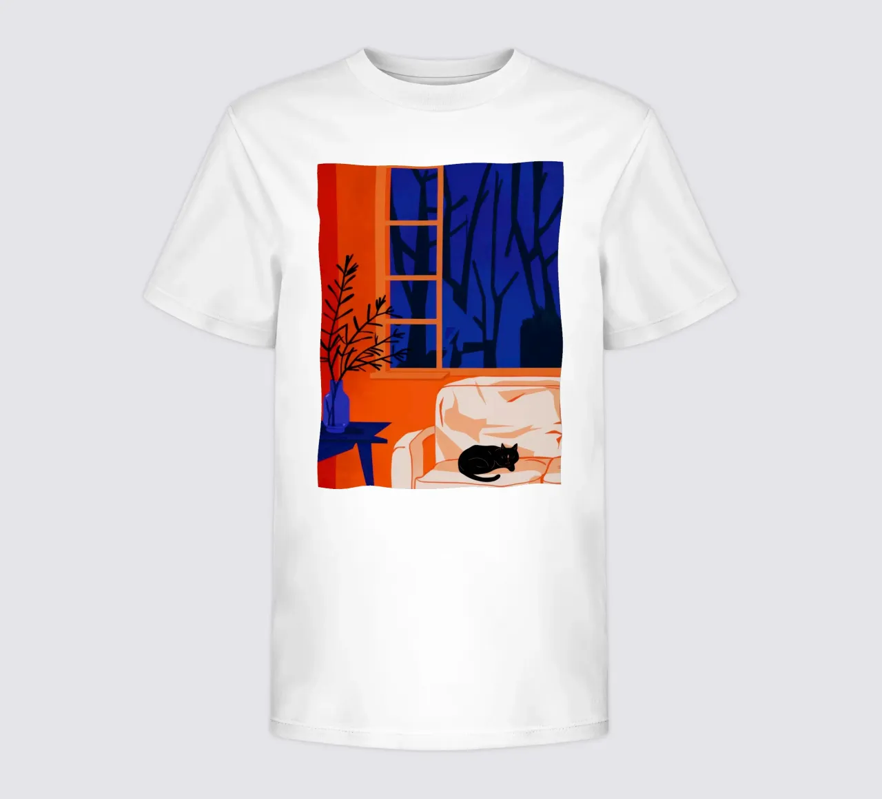 Orange Room Nocturne kids t-shirt by Flock Reverie