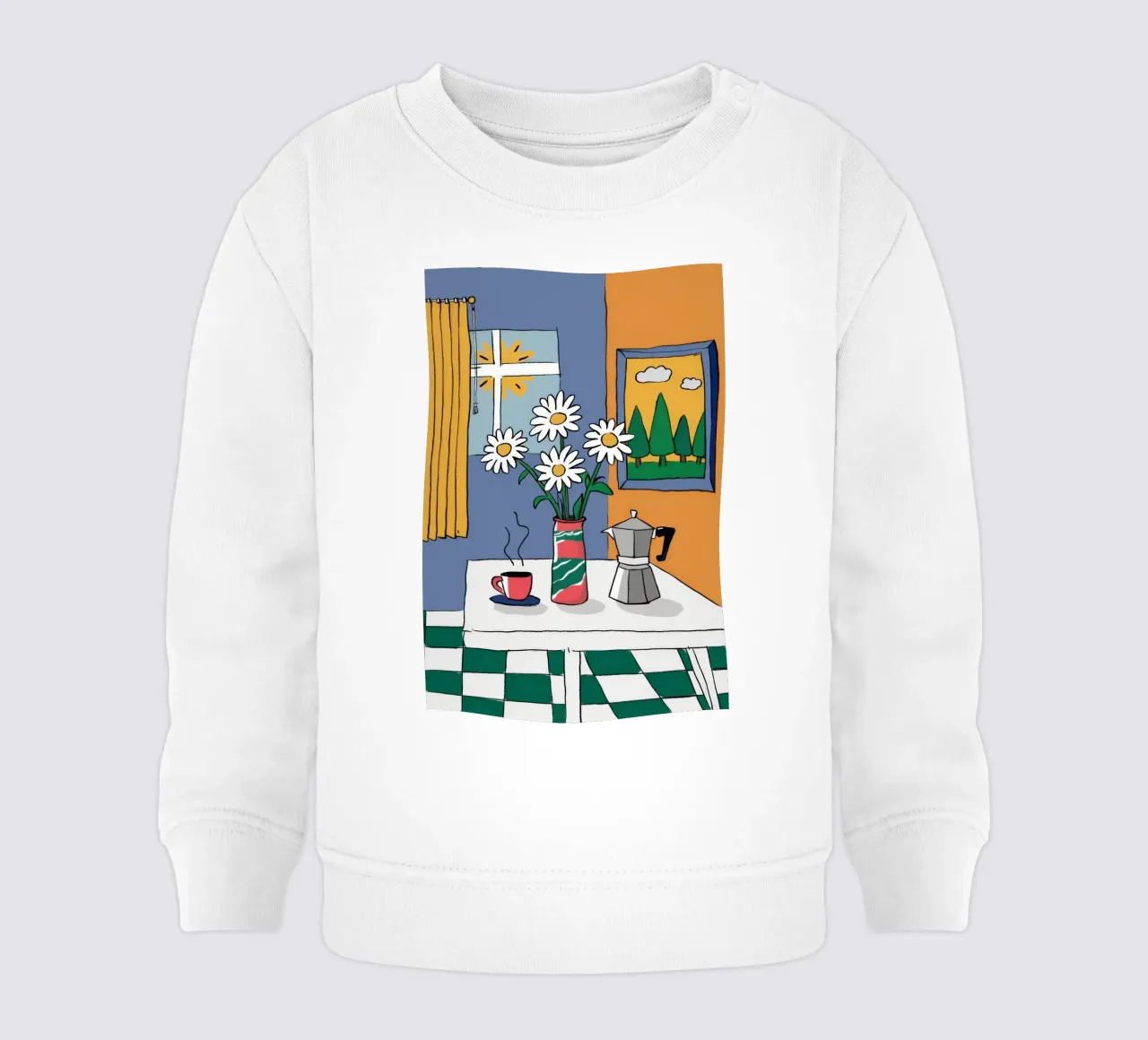 Daisies by the Window baby sweatshirt by Veil Maya