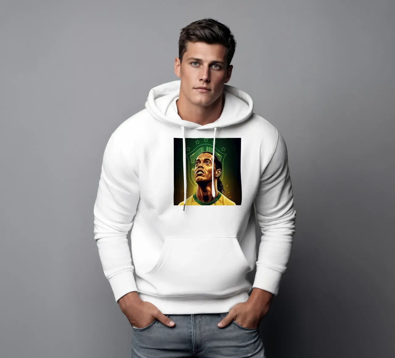 Ronaldinho portrait felpa con cappuccio da Lembayung art