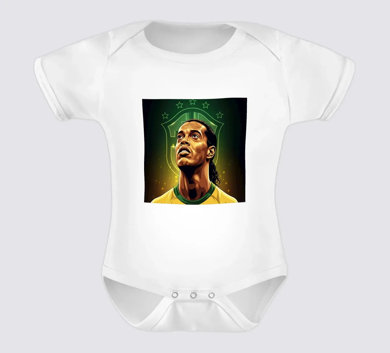 Ronaldinho portrait body neonato maniche corte da Lembayung art