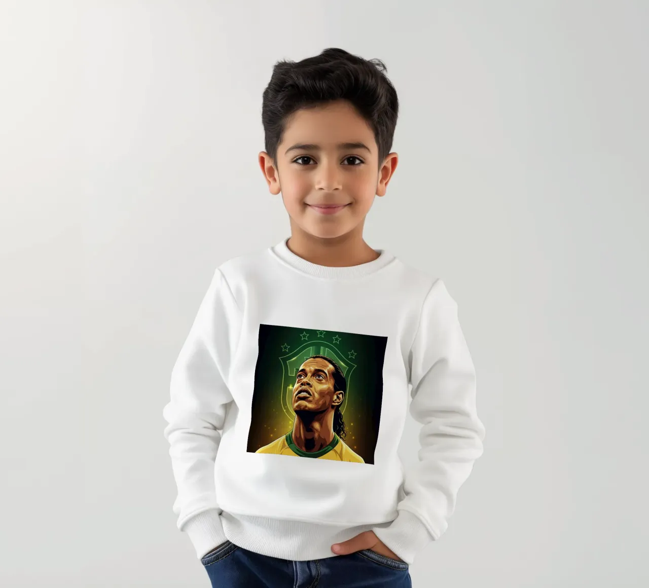 Ronaldinho portrait felpa bambino da Lembayung art