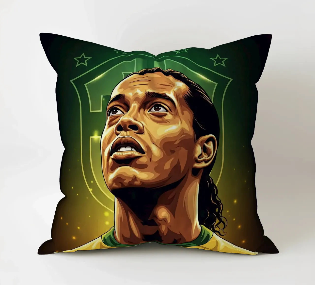 Ronaldinho portrait cuscino da Lembayung art