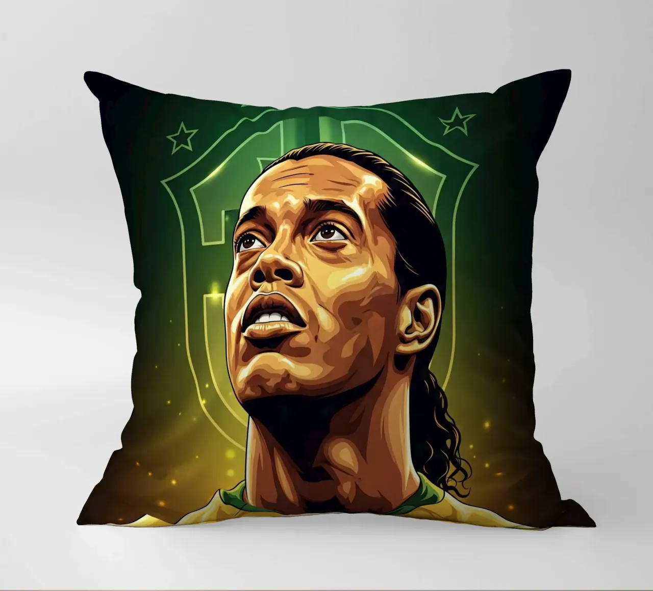 Ronaldinho portrait cuscino da Lembayung art