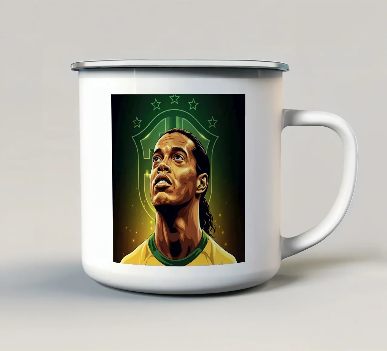 Ronaldinho portrait tazza in smalto da Lembayung art